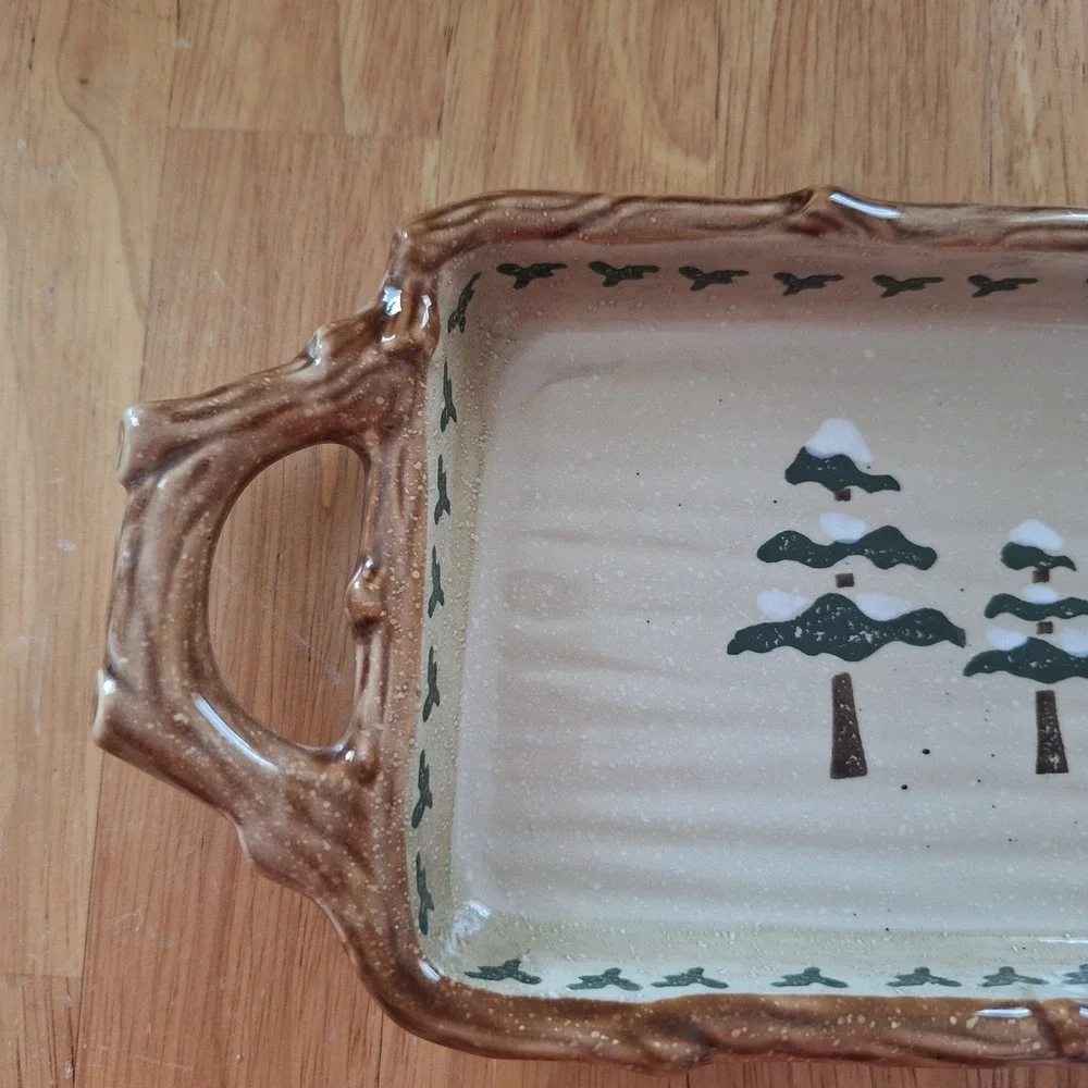Sonoma Lodge Cabin Moose Rectangular‎ Christmas Tray Platter Cheese Decor